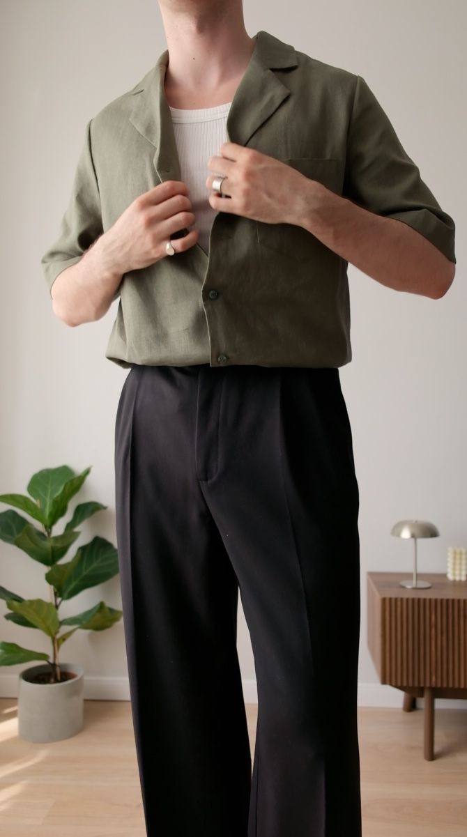 Наряд в оливково-песочной гамме